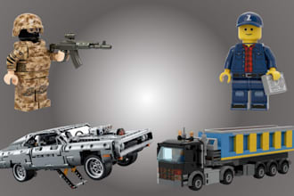 custom 3d lego technic, cars, houses, bikes moc with PDF manual and XML