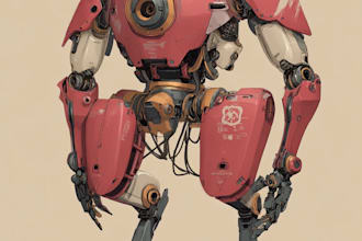 design futuristic robot or mecha character art