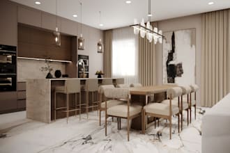 create professional 3d kitchen design and photorealistic renders
