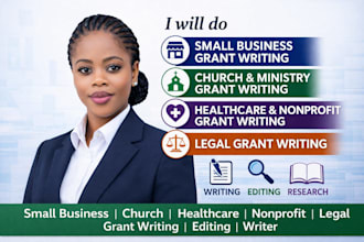do small business church healthcare nonprofit legal grant writing editing writer