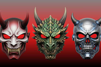 sculpt custom 3d mask 3d helmet cosplay 3d model helmet mask for cosplay print
