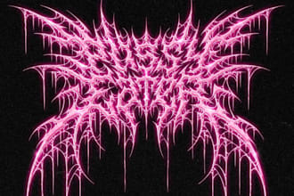 design a brutal and flashy glam metal logo