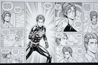 do  comic book illustration manga webtoon graphic novel art