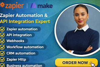 setup make and zapier integrations with API webhooks http and automation
