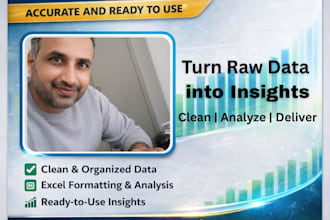 do data cleaning, excel and data analysis fast and accurate