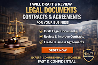 draft legal document, do legal review, legal contract and agreement
