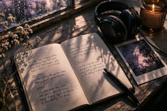 write emotional indie and dream pop song lyrics for your music