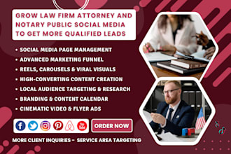 grow law firm, attorney and notary public social media to get qualified leads
