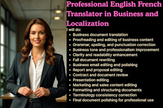 translate and proofread english or french business docs