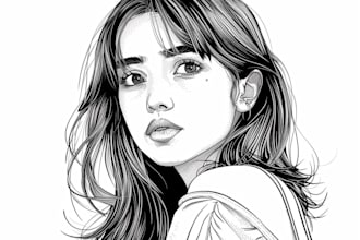 draw amazing line art portrait