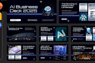 create fintech, ai tech product launch, saas deck, fundraising powerpoint slides