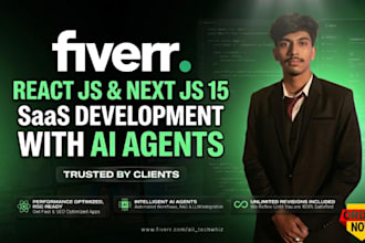 build  nextjs react saas with ai agent integration