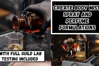 create personal body mist, cosmetic perfume spray and fragrance products formula