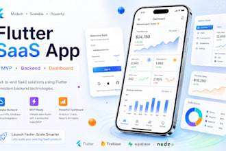 develop flutter saas mobile app, mvp, dashboard with firebase backend
