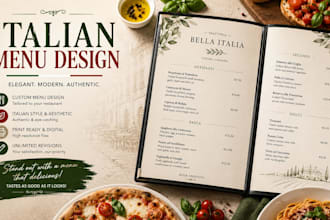 design premium italian menu design for your restaurant