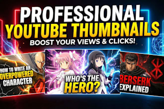 create eye catching youtube thumbnails for anime manga