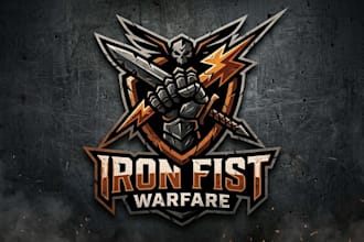 design a bold and aggressive war themed logo
