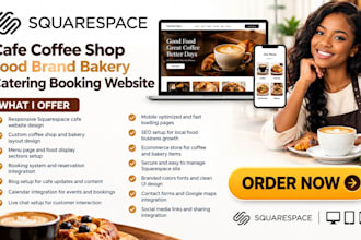 design squarespace cafe coffee shop food brand bakery catering booking website