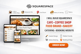design squarespace cafe coffee shop food brand bakery catering booking website