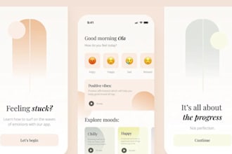 develop affirmation and meditation mobile apps with modern UI that inspires