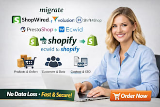 migrate shopwired volusion shift4shop prestashop to shopify ecwid to shopify