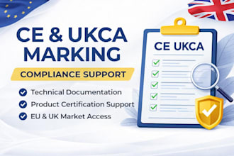 help you with ce ukca marking and compliance documents and product certification