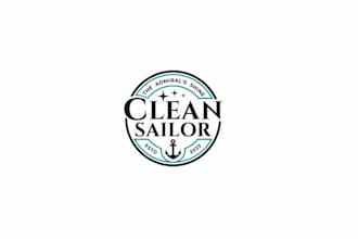 design boat cleaner product company logo