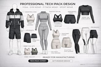 do custom clothing tech pack yoga gym fitness wear swim wear design tech pack