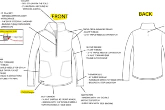 create professional tech packs and sketches for any fashionable garment