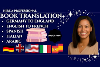 accurate book translation  spanish, french german to english
