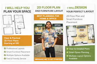 design 2d custom floor plan with smart space planning