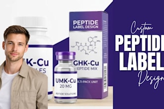 design peptide, sarms, vial, supplement and product label design