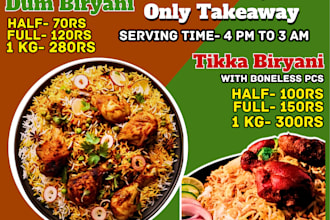 do design for indian restaurant like banner poster design