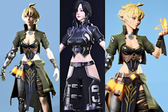 do stylized 3d character realistic 3d game character for unreal engine or unity