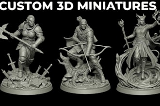 sculpt custom 3d miniature warhammer model, tabletop dnd model for 3d printing
