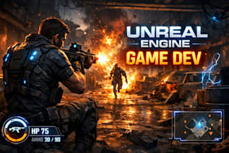 develop 3d unreal engine game for pc mobile with blueprint system