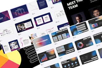 design a business presentation pitch deck, b2b powerpoint master slide template