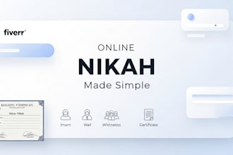 deliver a smooth and valid online nikah service with imam, wali and certificate