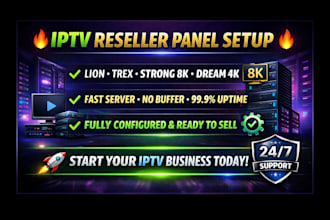 unlimited panels with strong 8k,lion ott dream 4k,mega ott,trex,b1g,zippy,server