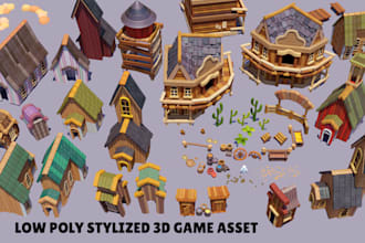 create stylized low poly asset, game characters, rigging, asset pack, 3d props