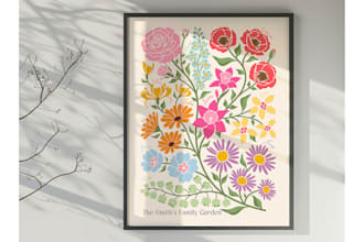 create custom birth flower illustration for your family