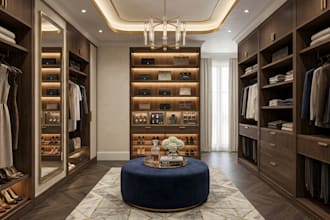 do 3d wardrobe design, walk in closet interior renders, 3d dressing room layout