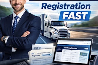 handle dot and mc registration for trucking business and truck compliance fast