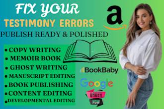 proofread and polish faith based testimonies for publishing