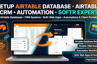 setup airtable database airtable crm airtable automation softr io softr expert