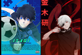 create a anime poster or noir anime art