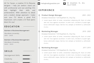 design a professional CV and resume that stands out