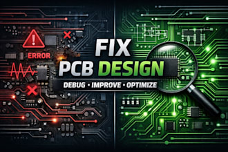 fix pcb design, improve pcb layout, debug circuit and gerber errors