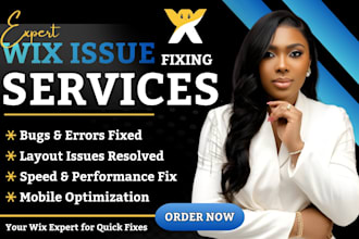 fix website issues, repair wix bugs, layout problems, redesign wix website
