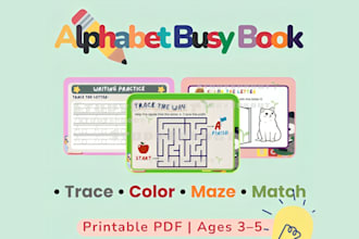 design activity book illustrations mazes puzzles educational workbook pages